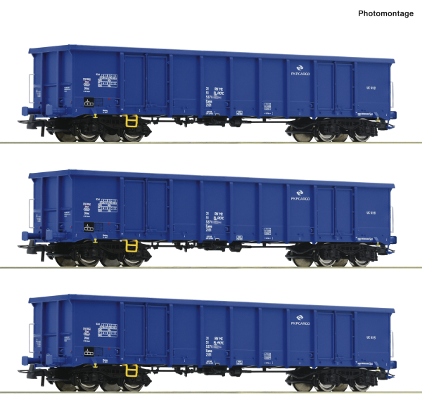 Roco H0 6600100 3-tlg. Set Offene Güterwagen der  PKP Cargo - Neuheit 2024