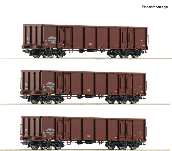 Roco H0 6600103 3-tlg. Set Offene Güterwagen der  DR - Neuheit 2024