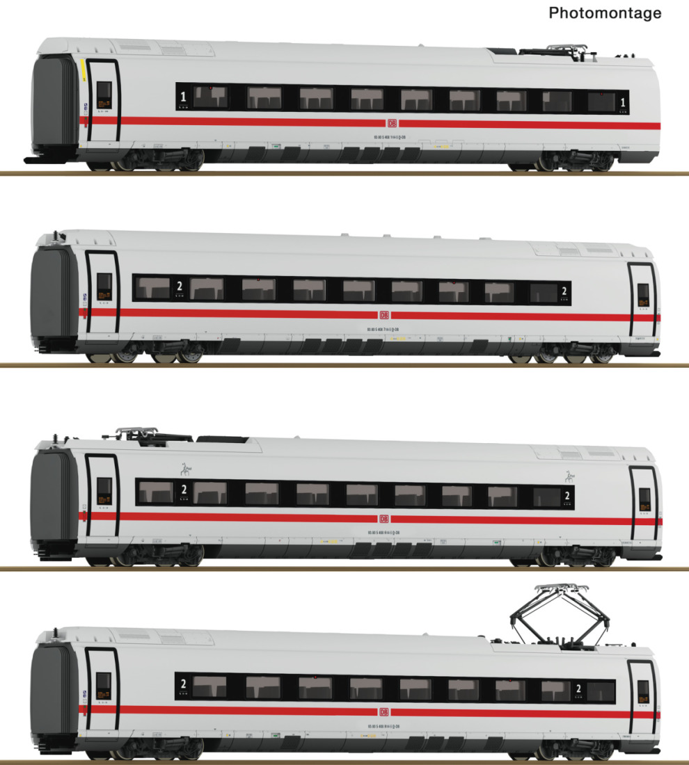 Roco H0 7700018 4-tlg. Set: Zwischenwagen ICE 3neo (BR 408) der DB AG - Neuheit 2025