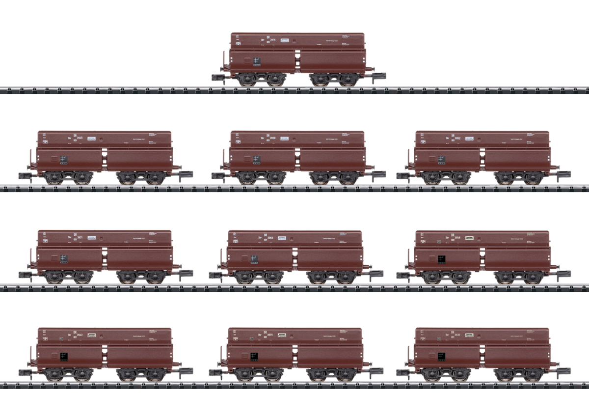 Minitrix / Trix N 15013 Display mit 10 Selbstentladewagen Erz Iid der DRB - Neuheit 2025