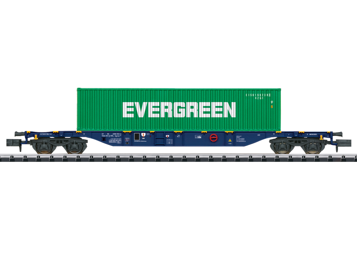 Minitrix / Trix N 18560 Containertragwagen Sgnss "Evergreen" der RRL - Neuheit 2025