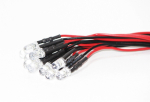LED-Hausbeleuchtung rot 5 mm mit Vorwiderstand + Anschlusskabeln (10 Stück)