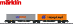 Märklin H0 47807 Doppel-Containertragwagen Sggrss 80 der RailReLease