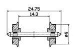 Roco H0 40197 DC NEM-Norm-Radsatz beidseitig isoliert 9 mm (1 Stück) 