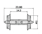 Roco H0 40193-S DC Norm-Radsatz mit geteilter Achse 11 mm (10 Stück) 