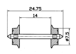 Roco H0 40184 / 85630 Wechselstrom-Radsatz 7,5 mm (10 Stück) 