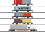 Märklin H0 47680 Container-Tragwagen-Set der DB 5-teilig