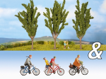 NOCH H0 94005 Ausschmückungs-Set "Fahrradfahrer & Pappeln" 