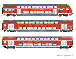 Roco H0 74147 Doppelstockwagen-Set der DB AG "für Märklin / LED-Beleuchtung"