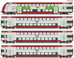 Roco H0 6210148 4-tlg. Set: Doppelstockwagen der CFL "DCC Digital + LED-Innenbeleuchtung" - Neuheit 2025