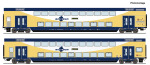 Roco H0 6220106 2-tlg. Set Doppelstockwagen der metronom "AC für Märklin + LED-Innenbeleuchtung" - Neuheit 2024