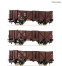 Roco H0 6600075 3-tlg. Set Offene Güterwagen der  DB - Neuheit 2024