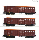 Roco H0 6600087 3-tlg. Set Offene Güterwagen der  Budamar - Neuheit 2024