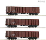 Roco H0 6600103 3-tlg. Set Offene Güterwagen der  DR - Neuheit 2024