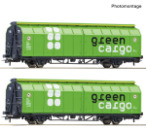 Roco H0 6600114 2-tlg. Set: Schiebewandwagen der Green Cargo - Neuheit 2025